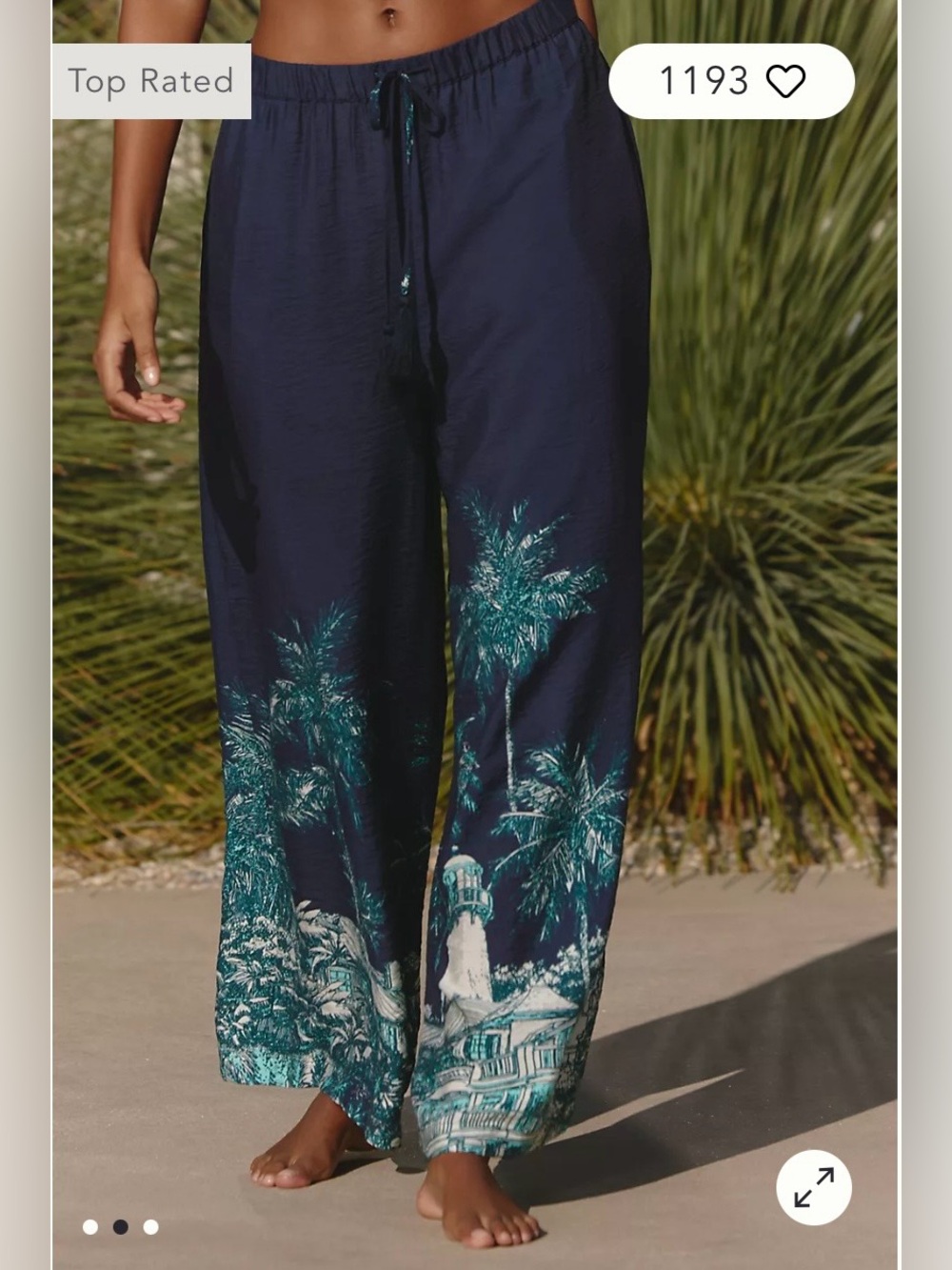 NWT Size L - Anthropologie Sheer Printed Pants with pockets